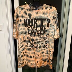 Market Orange and Gray Tie-Dye Tee “Call my lawyer” XL
